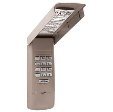 Wireless tan key code garage door opener with lift cover from LiftMaster