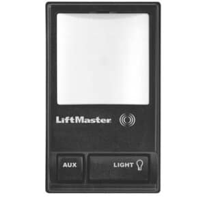 Black and white LiftMaster wireless door control panel