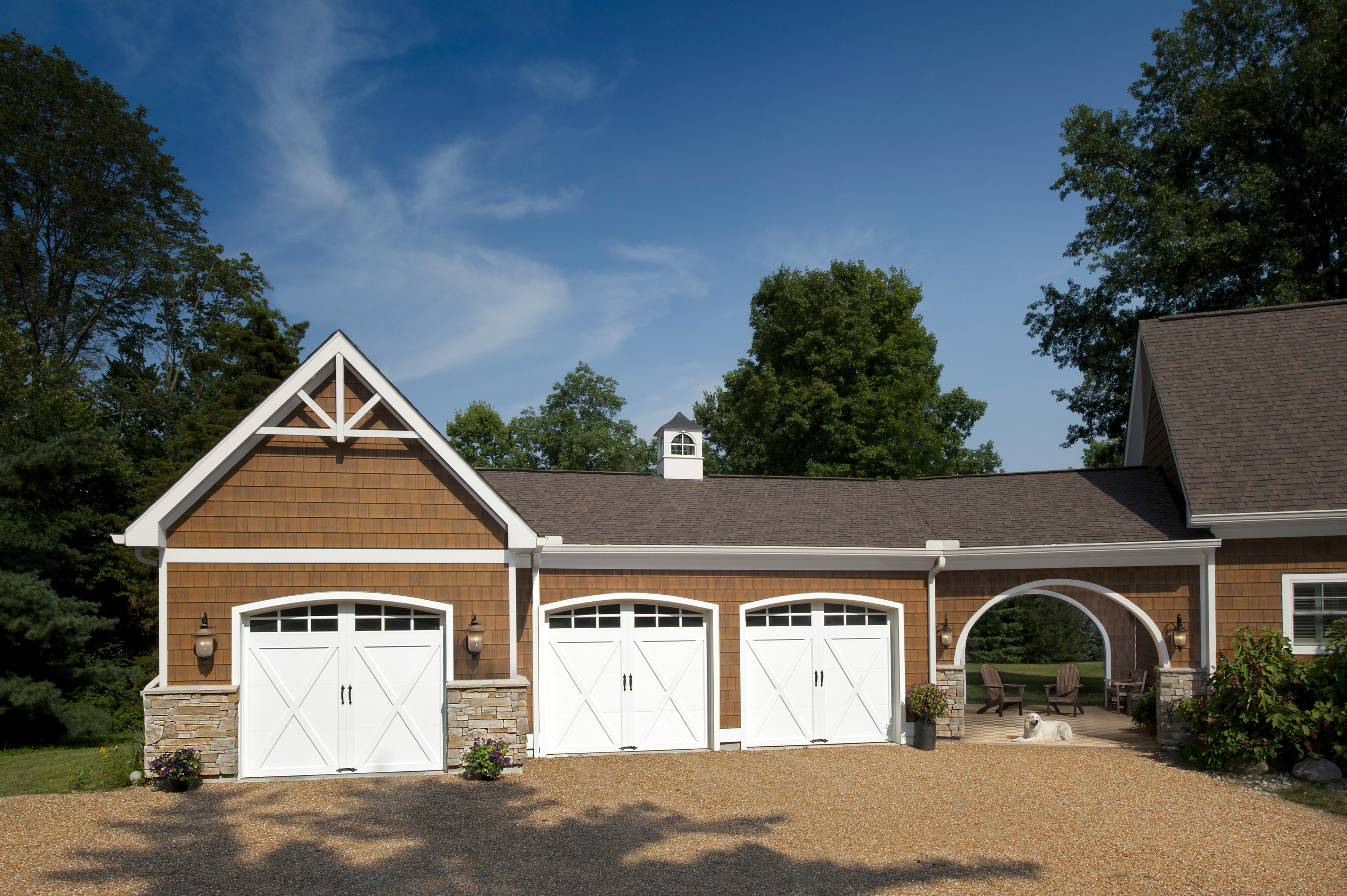 clopay coachman collection archtop garage doors with windows