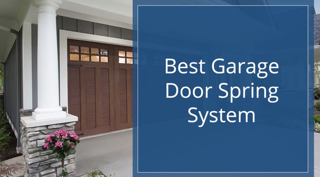 Photo of exterior view of a garage door for post on best garage door spring system.