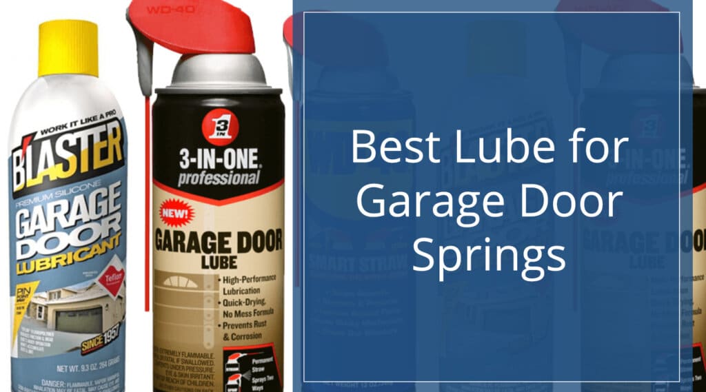 Image with photos of garage door lubricant spray bottles for post on best lube for garage door springs.