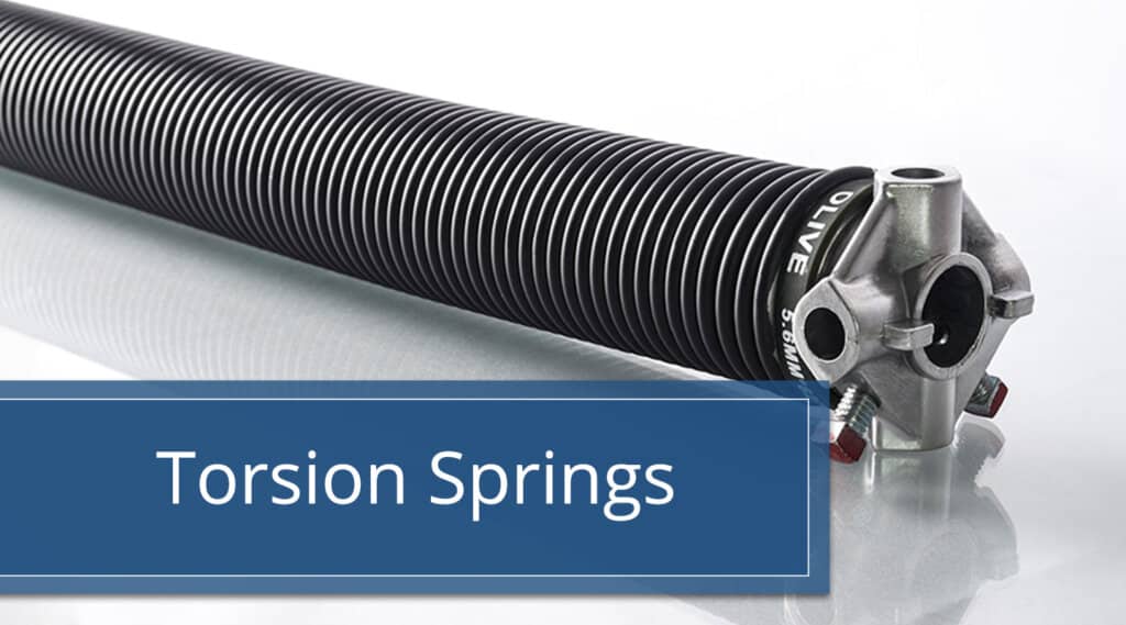 Photo of torsion spring in post on garage door torsion spring vs extension spring.