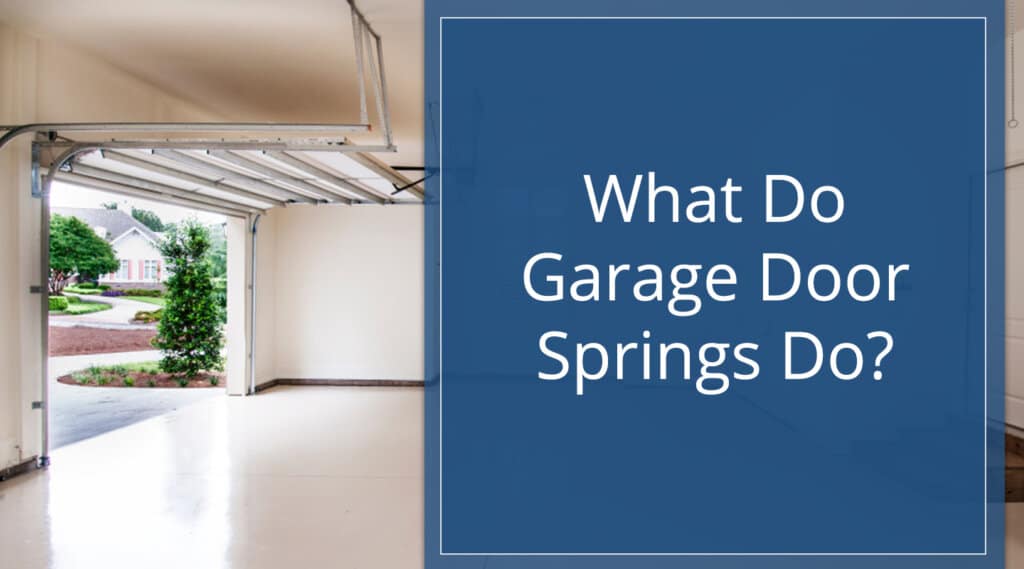 Hero image for blog post what do garage door springs do. Image includes interior view of clean garage with door open.