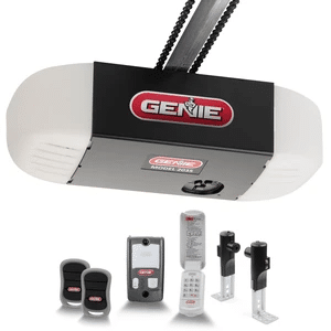 large black and white genie opener with accessories
