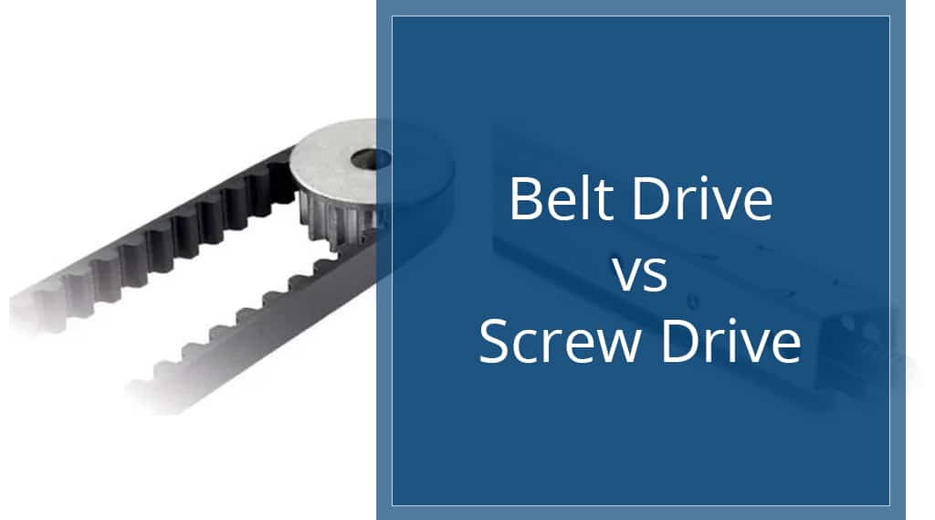 Belt Drive vs Screw Drive - images of belt drive and screw drive garage door openers.