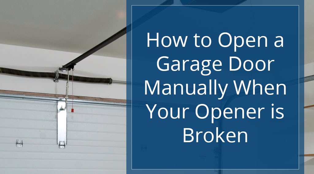How to Open a Garage Door Manually When Your Opener is Broken. Photo of a garage door unit with red release cord.