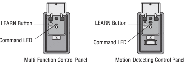 learn buttons on control panels