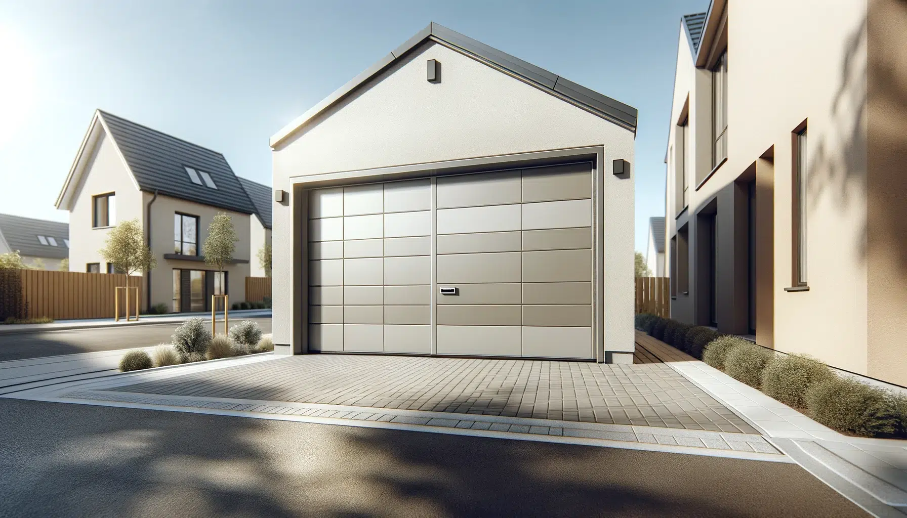 A modern residential garage door