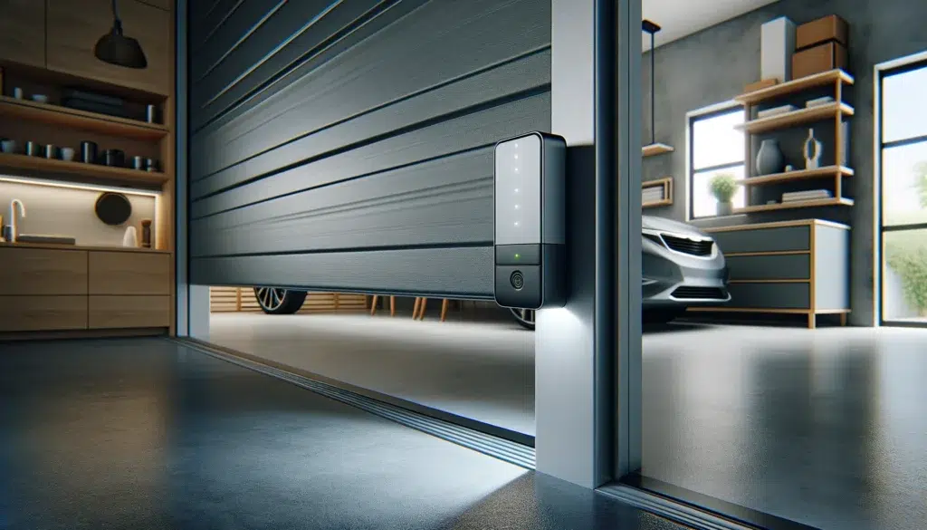 An image depicting garage door sensors in a contemporary home setting